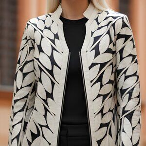Leather Jacket Womens Leather Jacket Leather Womens Jacket Leather Leaf Jacket